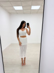 CONJUNTO CROCHET FALDA+TOP BLANCO CONJUNTO CROCHET FALDA+TOP BLANCO